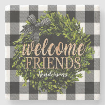 Buffalo Check Black and White Boxwood Wreater