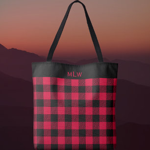 Buffalo Check-Black en Red Tote Bag