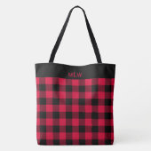 Buffalo Check-Black en Red Tote Bag (Achterkant)
