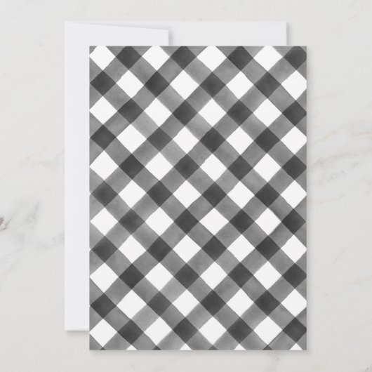 Buffalo Check Black & White Custom Bridal Brunch Kaart (Achterkant)