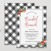 Buffalo Check Black & White Custom Bridal Brunch Kaart (Voorkant / Achterkant)