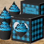 Buffalo Check - Blauw en Zwart - Hart Favoriet Box Bedankdoosjes<br><div class="desc">Hart blauw en zwarte buffel vink gunst vakje. Tekst op de achterkant van de doos is aanpasbaar. Als u de knop/tool 'ontwerp bewerken' gebruikt,  kunt u ook uw eigen afbeeldingen/foto's toevoegen. Andere kleurstellingen beschikbaar. Bekijk het Collectie van alle doosgroottes & buffels controleer kleuren hier: https://www.zazzle.com/collections/boxes_product_promotional_gift_buffalo_check-119842043554925619</div>