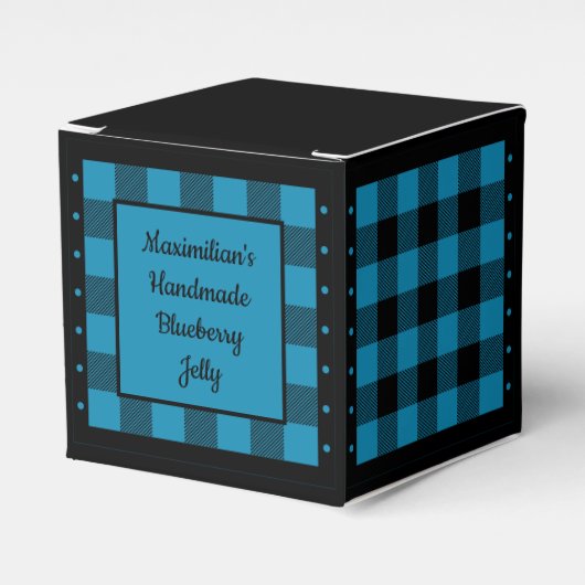 Buffalo Check - Blauw en Zwart - Klassiek Bedankdoosjes (Voorkant Zijde)