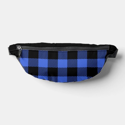 Buffalo Check Blauw en Zwart Lumberjack Plaid Heuptasje (Liggend)