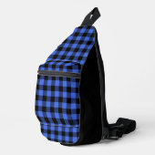Buffalo Check Blauw en Zwart Lumberjack Plaid Sling Bag (Rechterhoek)