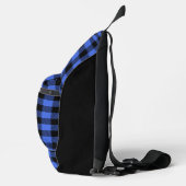 Buffalo Check Blauw en Zwart Lumberjack Plaid Sling Bag (Rechts)