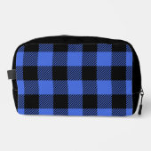 Buffalo Check Blauw en Zwart Lumberjack Plaid Toilettasje (Voorkant)