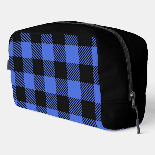 Buffalo Check Blauw en Zwart Lumberjack Plaid Toilettasje (Rechterhoek)