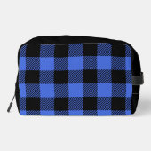 Buffalo Check Blauw en Zwart Lumberjack Plaid Toilettasje (Achterkant)