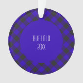 Buffalo Check Blue Clan Tartan Schots geruit Ornament (voorkant)