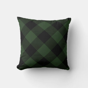 Buffalo Check Celtic Green en Black Xmas Plaid Kussen
