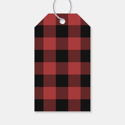Buffalo Check Christmas Gift Label Cadeaulabel (Achterkant)