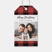 Buffalo Check Christmas Photo Gift Label Cadeaulabel (Voorkant)