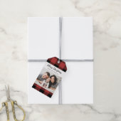 Buffalo Check Christmas Photo Gift Label Cadeaulabel (Met Touw)
