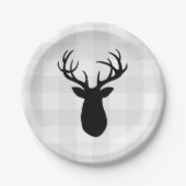 Buffalo Check Deer Wilderness Cabin Papieren Bordje (Voorkant)