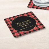 Buffalo Check Family Reunion Aangepaste kleuren SV Kartonnen Onderzetters (Schuin)