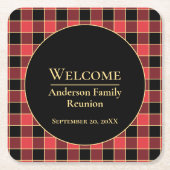 Buffalo Check Family Reunion Aangepaste kleuren SV Kartonnen Onderzetters (Voorkant)