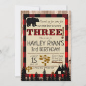 Buffalo Check Flannel Little Beer 3rd Birthday Kaart (Voorkant)