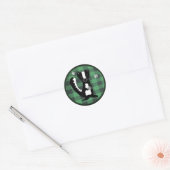 Buffalo Check Forest Skunk Holiday Round Sticker (Envelop)