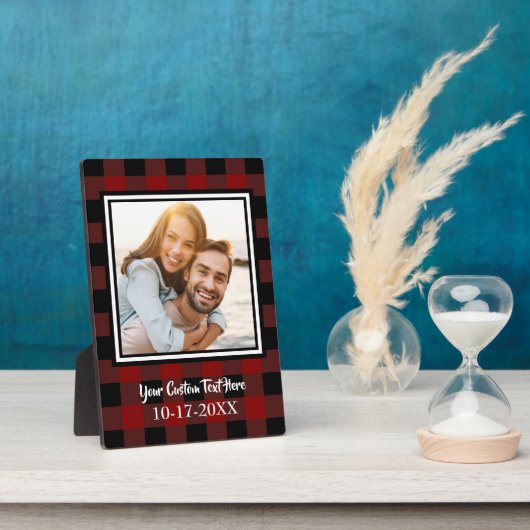Buffalo Check Geruit Voeg JOUW Foto Toe Aangepaste Fotoplaat (Zijkant)