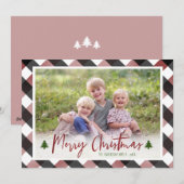 Buffalo Check geruite foto Kerstmis Feestdagenkaart (Voorkant / Achterkant)