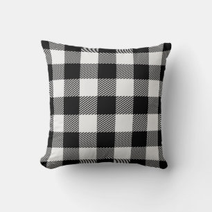 Buffalo Check geruite Gingham Zwart-wit Kussen