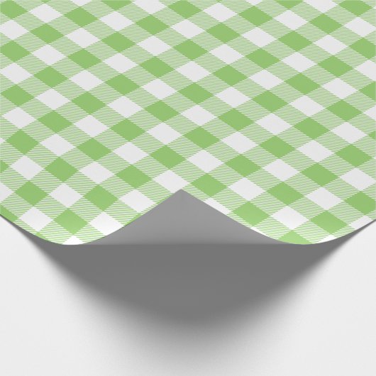 Buffalo Check gingham patroon kalk groen Cadeaupapier (Hoek)
