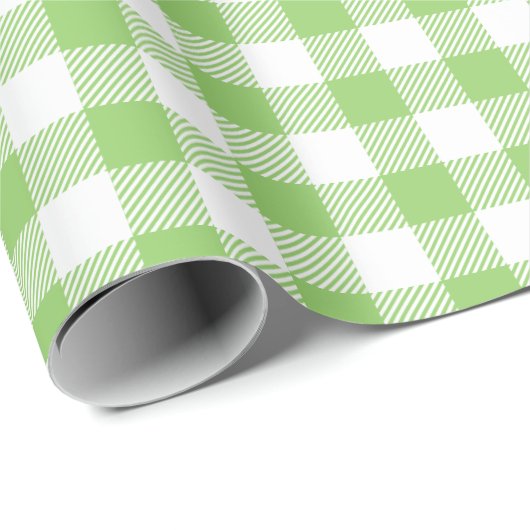 Buffalo Check gingham patroon kalk groen Cadeaupapier (Rol Hoek)