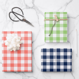 Buffalo Check gingham patroon Set Holiday Inpakpapier Vel