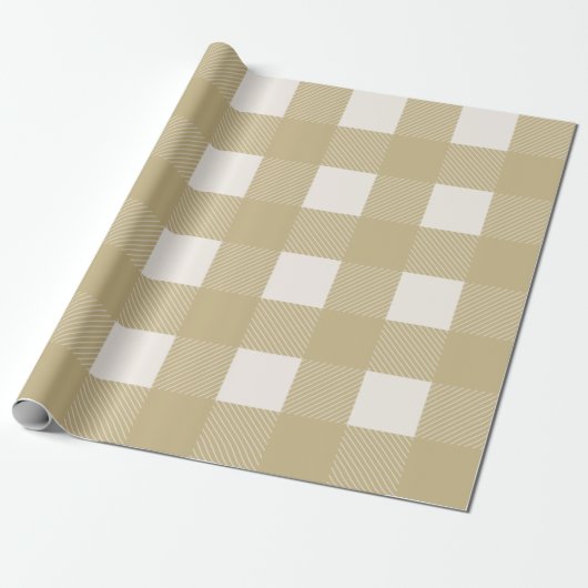 Buffalo Check Gold Simple Stylish Trendy Cadeaupapier (Uitgerold)