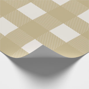 Buffalo Check Gold Simple Stylish Trendy Cadeaupapier