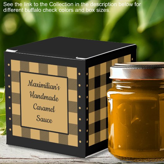 Buffalo Check - Goud en Zwart - Klassiek Bedankdoosjes