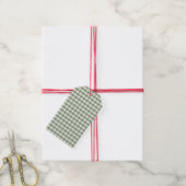 Buffalo Check Green Plaid Gingham Vakantie Cadeaulabel (Met Touw)