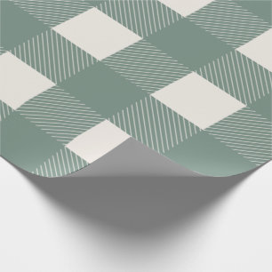 Buffalo Check Green Simple Stylish Trendy Cadeaupapier