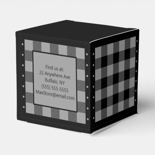 Buffalo Check - Grijs en Zwart - Classic Bedankdoosjes (Achterkant)