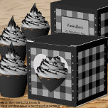 Buffalo Check - Grijs en Zwart - Heart Favoriet Bo Bedankdoosjes<br><div class="desc">Hartgrijs en zwarte buffel vink het voorkeursvakje aan. Tekst op de achterkant van de doos is aanpasbaar. Als u de knop/tool 'ontwerp bewerken' gebruikt,  kunt u ook uw eigen afbeeldingen/foto's toevoegen. Andere kleurstellingen beschikbaar. Bekijk het Collectie van alle doosgroottes & buffels controleer kleuren hier: https://www.zazzle.com/collections/boxes_product_promotional_gift_buffalo_check-119842043554925619</div>