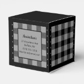 Buffalo Check - Grijs en Zwart - Heart Favoriet Bo Bedankdoosjes (Achterkant)