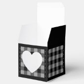 Buffalo Check - Grijs en Zwart - Heart Favoriet Bo Bedankdoosjes (Geopend)