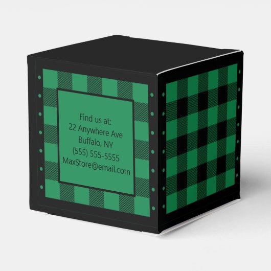 Buffalo Check - Groen en Zwart - Klassiek Bedankdoosjes (Achterkant)