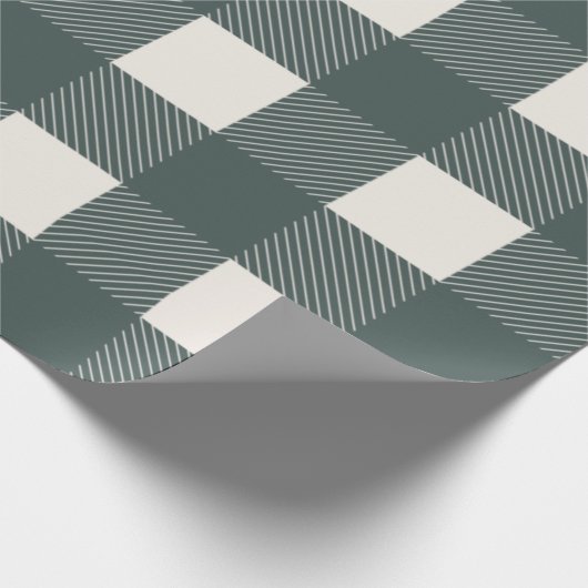 Buffalo check Hunter Green Simple Stylish Trendy Cadeaupapier (Hoek)