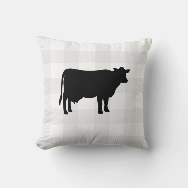 Buffalo Check Koe Farmhouse Sierkussen (Voorkant)