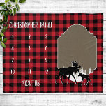 Buffalo Check Lumberjack Baby Milestone Fleece Deken<br><div class="desc">Adortabel zoete deken voor maandelijkse progressie met een dij- en baby-mose-silhouet op een trendy buffalo-achtergrond</div>