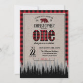 Buffalo Check Lumberjack Boy 1st Birthday Kaart (Voorkant)