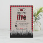 Buffalo Check Lumberjack Boy 5th Birthday Kaart (Staand voorkant)