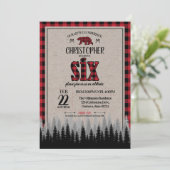 Buffalo Check Lumberjack Boy 6th Birthday Kaart (Staand voorkant)