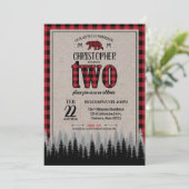 Buffalo Check Lumberjack Boy's 2e verjaardag Kaart (Staand voorkant)