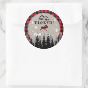 Buffalo Check Lumberjack Hartelijk dank Ronde Sticker