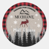 Buffalo Check Lumberjack Hartelijk dank Ronde Sticker (Voorkant)