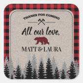 Buffalo Check Lumberjack Hartelijk dank Vierkante Sticker (Voorkant)
