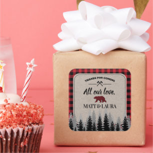 Buffalo Check Lumberjack Hartelijk dank Vierkante Sticker